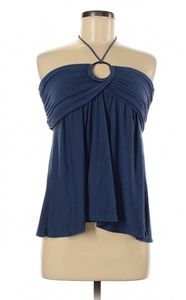 Akiko navy blue halter top, medium